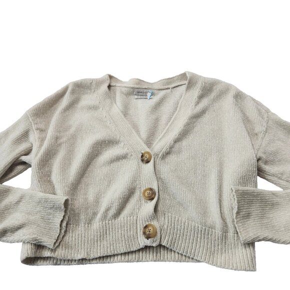 Urban Outfitters Women's Size Large Ivory Chenille Button Cardigan - Picture 7 of 7